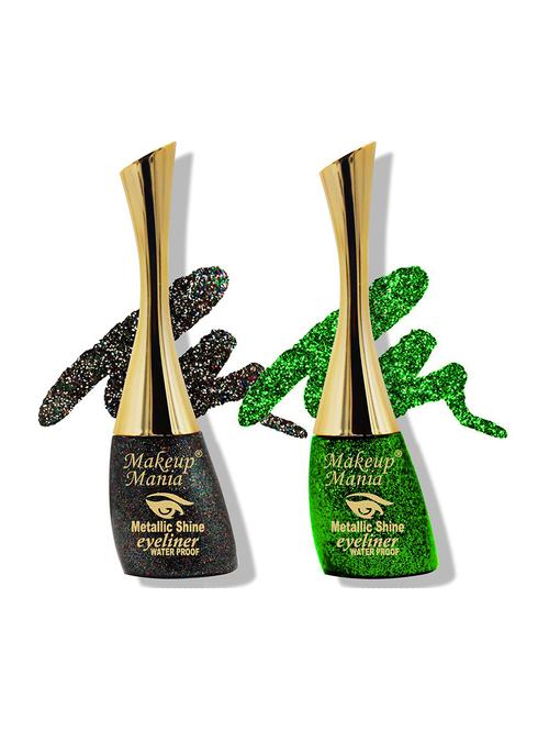 metallic shine glitter eyeliner, grey & emerald green - shade 18-22 - 18767713 - Very Small Image - 1