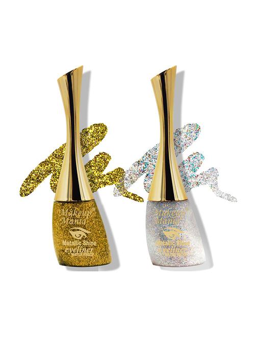 metallic shine glitter eyeliner, golden & pearl white - shade 01-09 - 18767731 - Very Small Image - 1