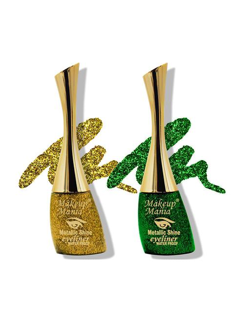 metallic shine glitter eyeliner, golden & forest green - shade 01-06 - 18767776 - Very Small Image - 1