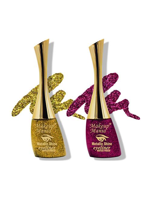 metallic shine glitter eyeliner, golden & magenta - shade 01-14 - 18767788 - Very Small Image - 1