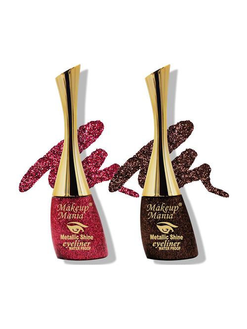 metallic shine glitter eyeliner, carrot red & brown - shade 05-12 - 18767836 - Very Small Image - 1
