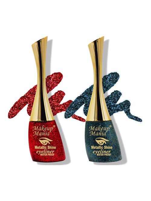 metallic shine glitter eyeliner, red & grey blue - shade 10-24 - 18767875 - Very Small Image - 1