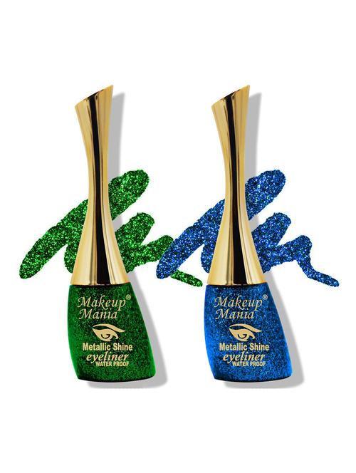 metallic shine glitter eyeliner, forest green & azure blue - shade 06-13 - 18767892 - Very Small Image - 1