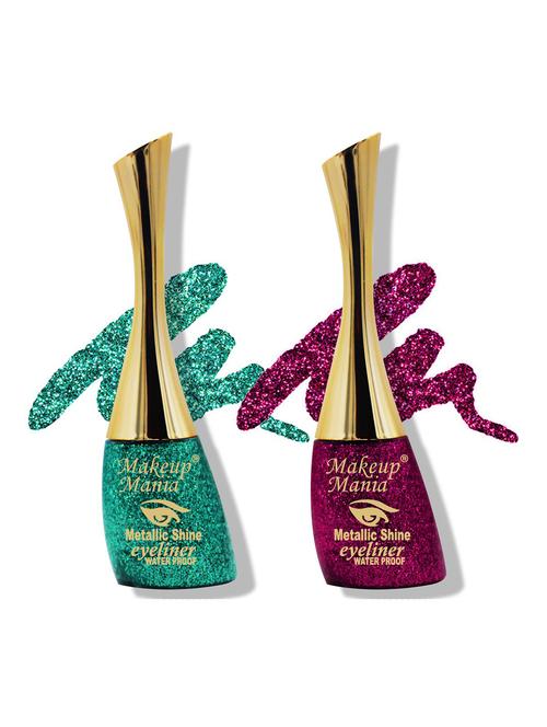 metallic shine glitter eyeliner, sea green & magenta - shade 07-14 - 18767921 - Very Small Image - 1