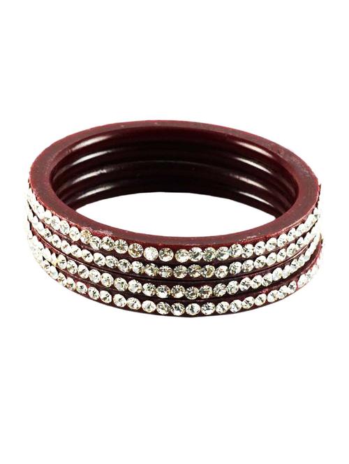 maroon coloured stone acrylic bangle with very extra large size - 18768243 - Very Small Image - 1