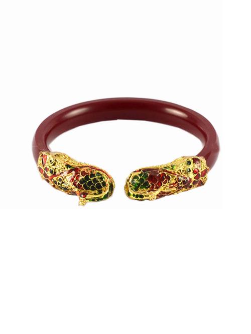 red coloured gold platted acrylic-brass bangle with very extra large size - 18768256 - Very Small Image - 1