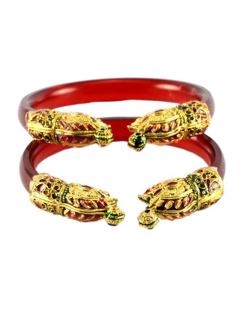 red gold platted acrylic-brass bangle with very extra large size - 18768287 - Very Small Image - 1