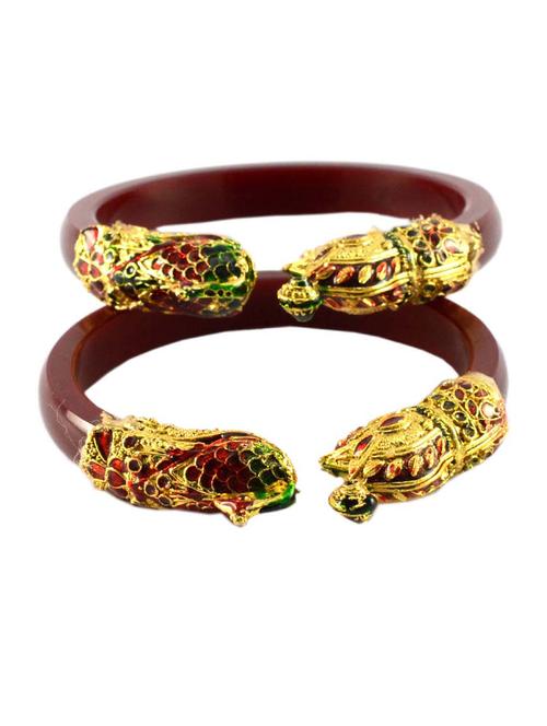 red gold platted acrylic-brass bangle with very extra large size - 18768293 - Very Small Image - 1
