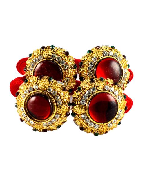 red coloured stone acrylic-brass bangle - 18768342 - Very Small Image - 1