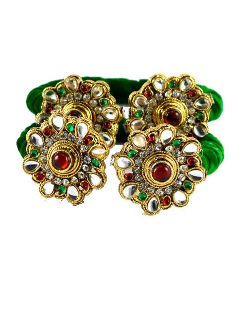 green coloured stone acrylic-brass bangle - 18768359 - Very Small Image - 1