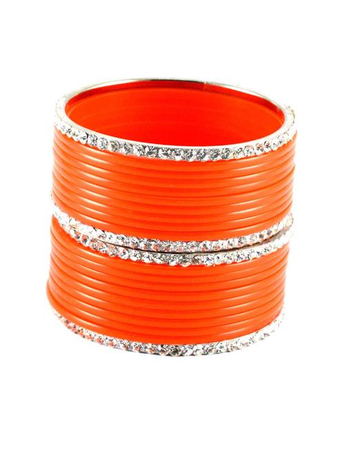 orange coloured stone acrylic bangle with very extra large size - 18768374 - Very Small Image - 1