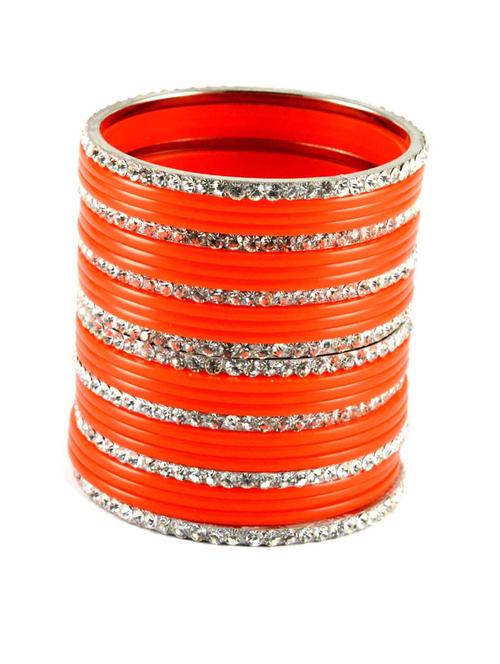 orange coloured stone acrylic bangle with very extra large size - 18768375 - Very Small Image - 1