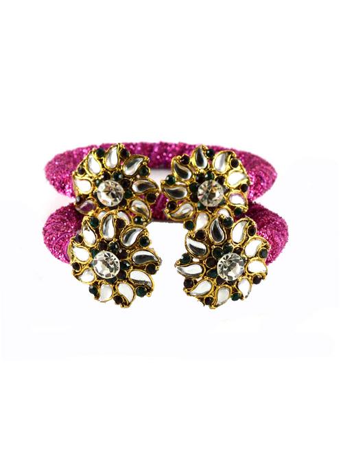 pink coloured stone acrylic bangle with very extra large size - 18768390 - Very Small Image - 1