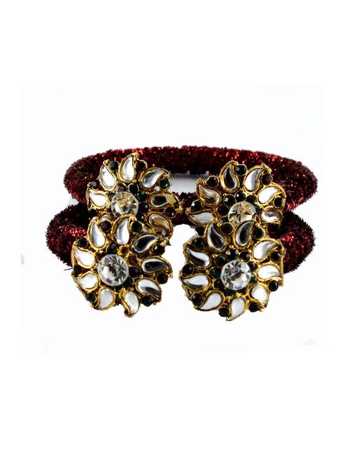 maroon coloured stone acrylic bangle with very extra large size - 18768393 - Very Small Image - 1