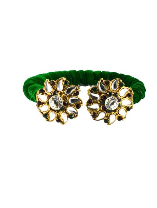 green coloured stone acrylic-brass bangle - 18768429 - Very Small Image - 1