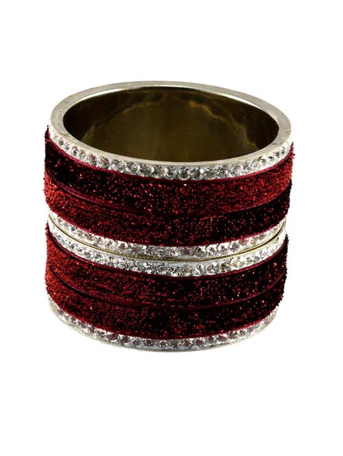 maroon coloured stone acrylic-brass bangle - 18768430 - Very Small Image - 1