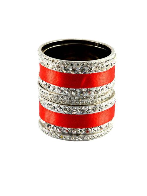 red coloured stone acrylic-brass bangle - 18768438 - Very Small Image - 1