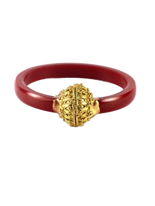 red coloured plain acrylic-brass bangle with very extra large size - 18768459 - Very Small Image - 1
