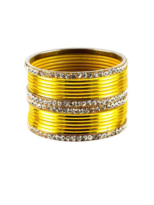 yellow coloured stone brass bangle - 18768470 - Very Small Image - 1
