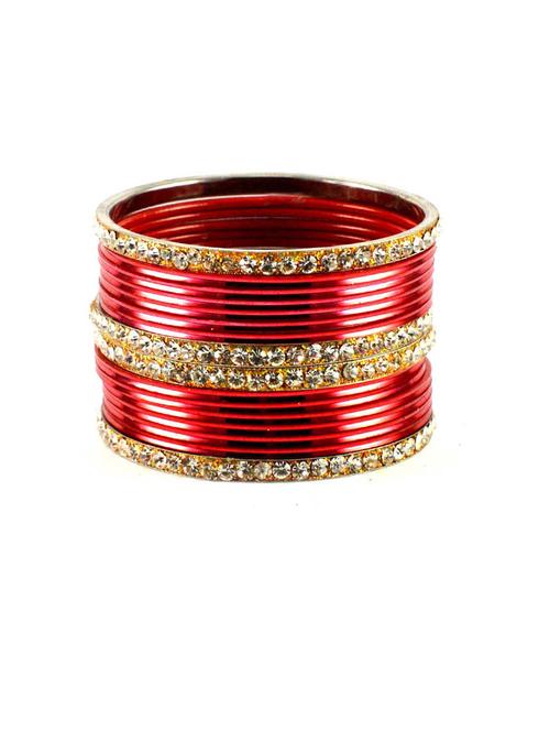 red coloured stone brass bangle - 18768475 - Very Small Image - 1