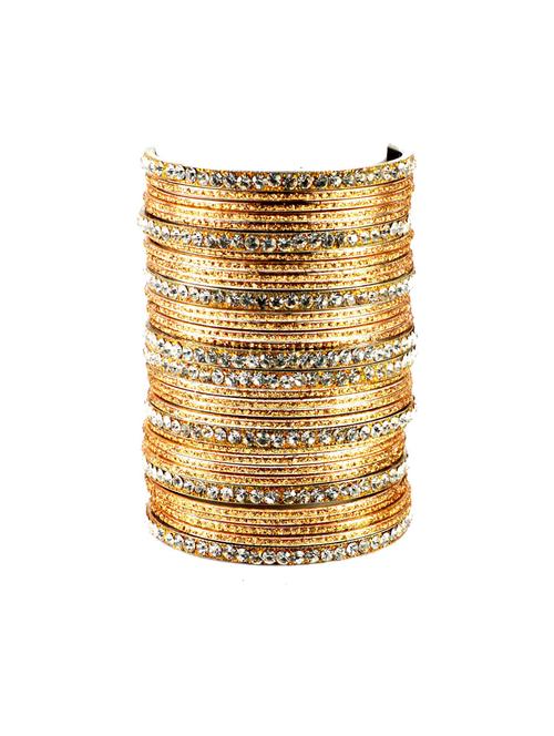 golden coloured stone acrylic-brass bangle - 18768487 - Very Small Image - 1