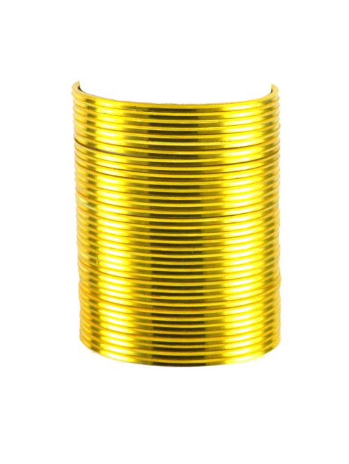 yellow coloured plain acrylic-brass bangle with extra large size - 18768516 - Very Small Image - 1