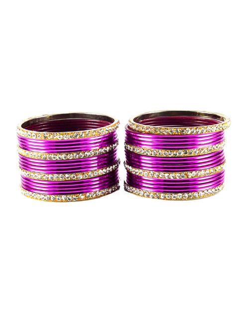 dark rani coloured stone brass bangle - 18768558 - Very Small Image - 1
