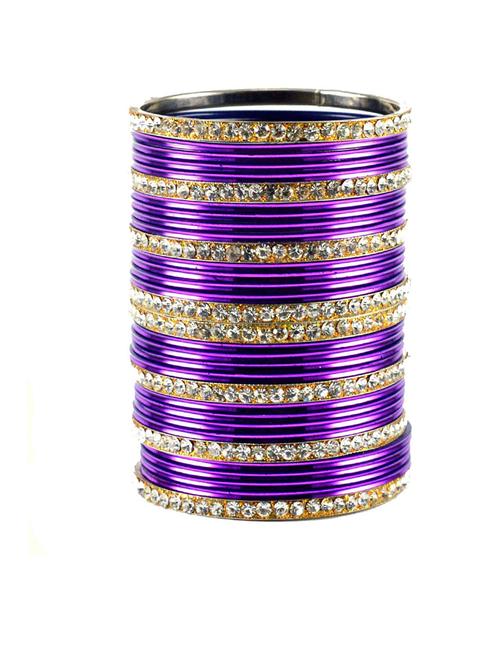 purple coloured stone brass bangle - 18768559 - Very Small Image - 1