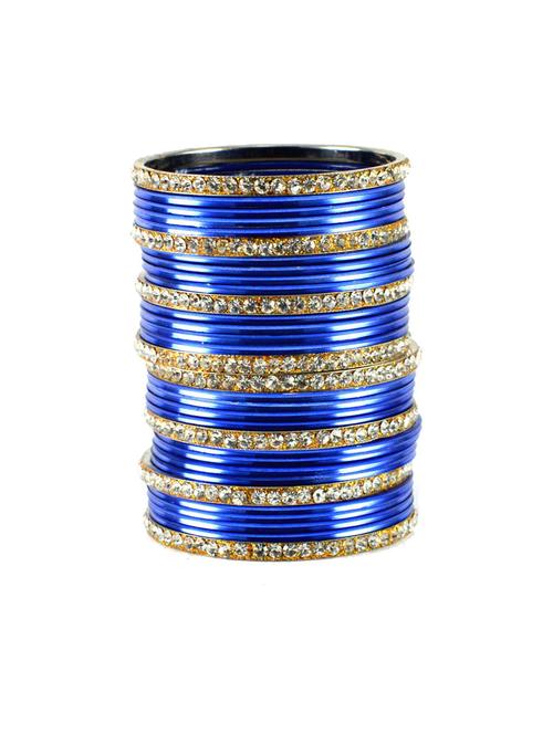 light blue coloured stone brass bangle - 18768586 - Very Small Image - 1