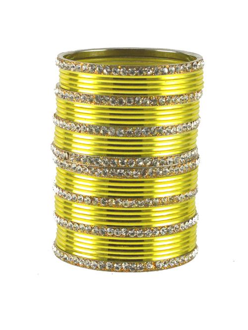 yellow coloured stone brass bangle - 18768590 - Very Small Image - 1
