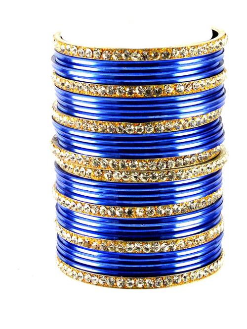 blue coloured stone brass bangle - 18768616 - Very Small Image - 1
