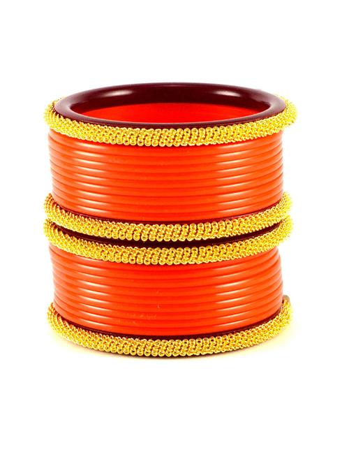 orange plain acrylic bangle with extra large size - 18768628 - Very Small Image - 1