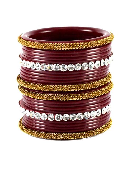 maroon stone acrylic bangle with extra large size - 18768632 - Very Small Image - 1