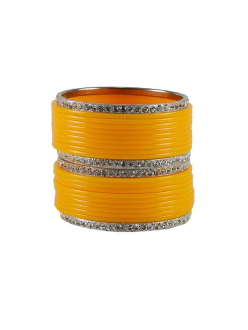 yellow stone acrylic-brass bangle with extra large size - 18768700 - Very Small Image - 1
