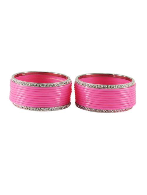 pink stone acrylic-brass bangle with extra large size - 18768702 - Very Small Image - 1