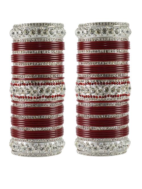 plain stones work bangles set - 18768747 - Very Small Image - 1