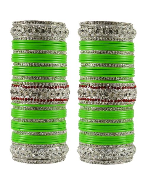 plain stones work bangles set - 18768748 - Very Small Image - 1