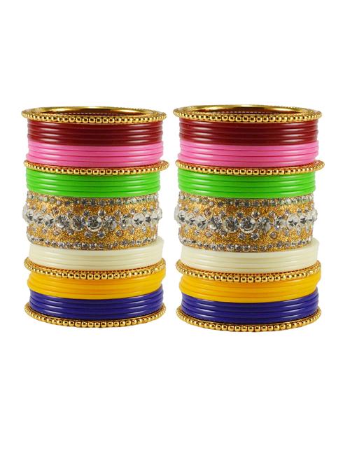 plain stones work bangles set - 18768762 - Very Small Image - 1
