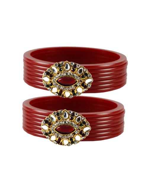 plain kundan work bangles set - 18768793 - Very Small Image - 1
