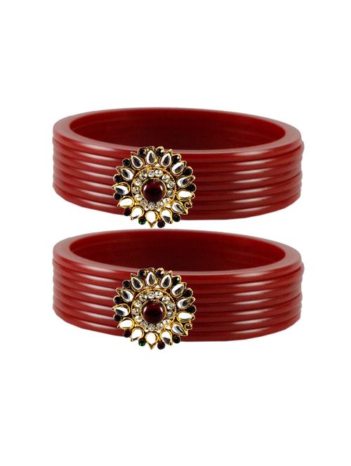 plain kundan work bangles set - 18768795 - Very Small Image - 1