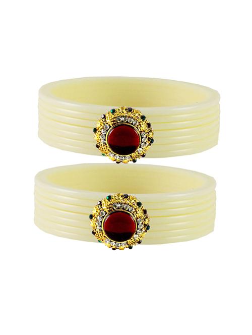plain stones work bangles set - 18768799 - Very Small Image - 1