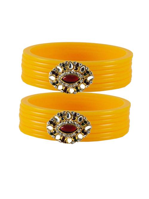 plain kundan work bangles set - 18768803 - Very Small Image - 1