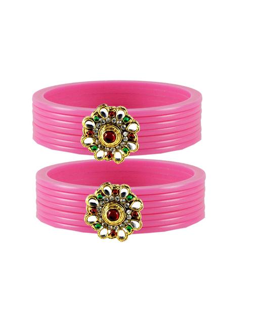 plain kundan work bangles set - 18768817 - Very Small Image - 1