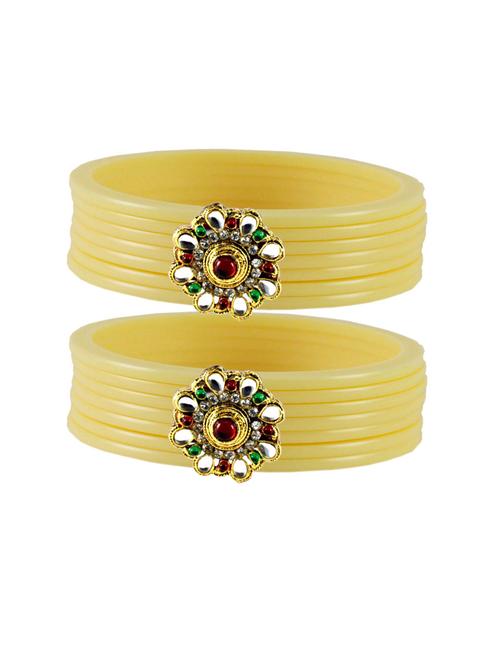 plain kundan work bangles set - 18768837 - Very Small Image - 1