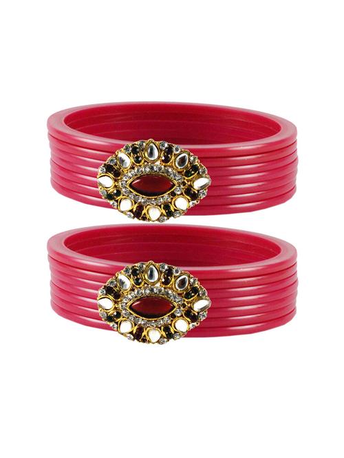 plain kundan work bangles set - 18768838 - Very Small Image - 1