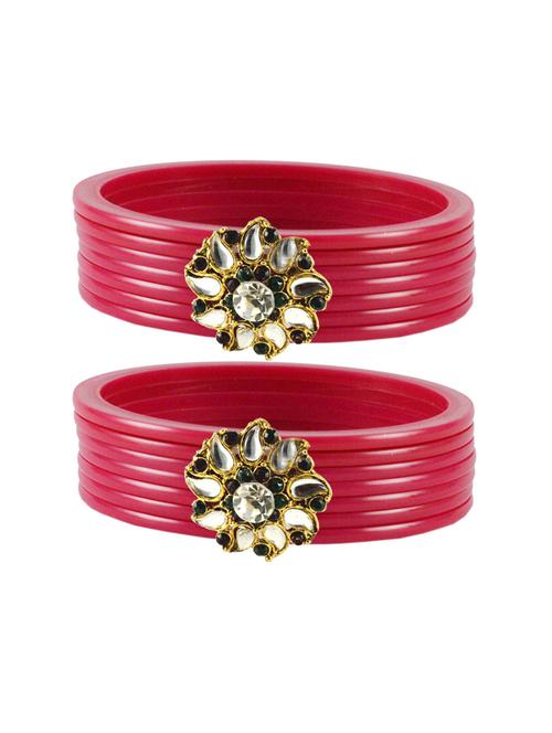 plain kundan work bangles set - 18768841 - Very Small Image - 1