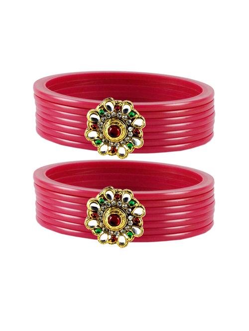 plain kundan work bangles set - 18768842 - Very Small Image - 1