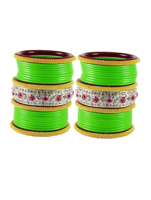 plain stones work bangles set - 18768880 - Very Small Image - 1