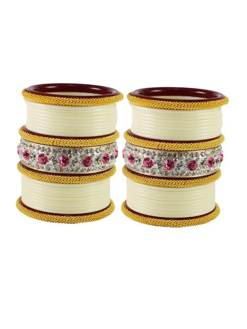 plain stones work bangles set - 18768884 - Very Small Image - 1