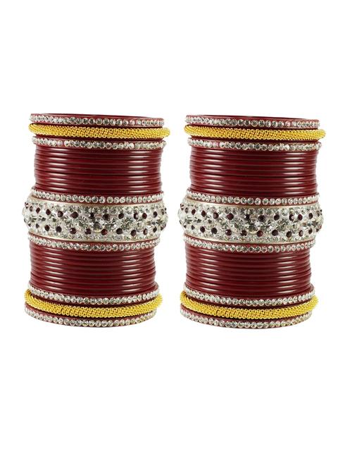 plain kundan work bangles set - 18768895 - Very Small Image - 1